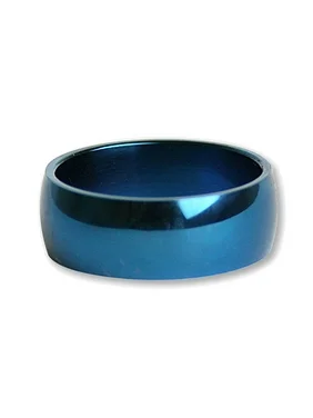 Lex & Lu Men's Blue Plated Stainless Steel 7mm Band Ring